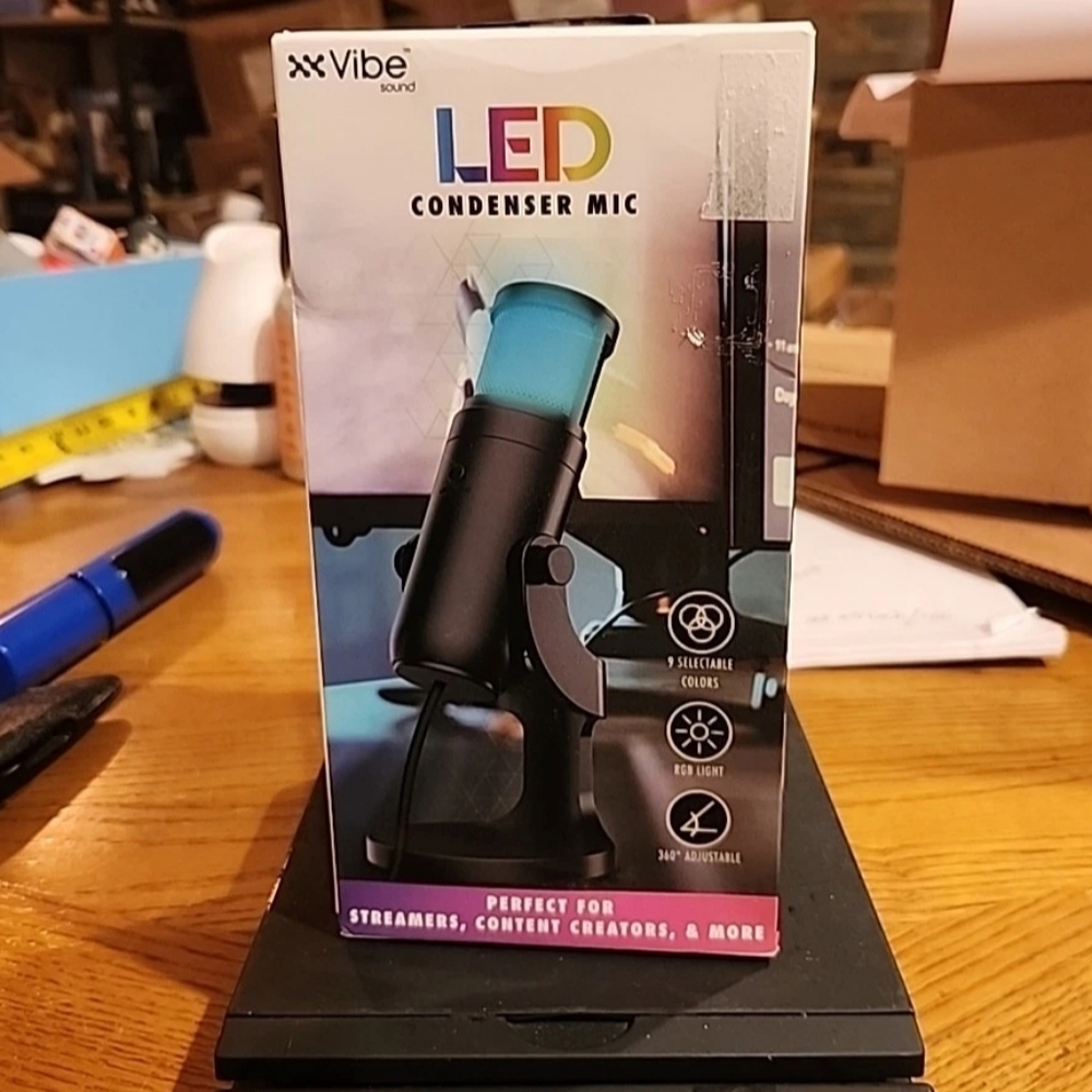 NEW! Vibe Sounds LED Condenser Mic 9 Colors 360° Adjustable